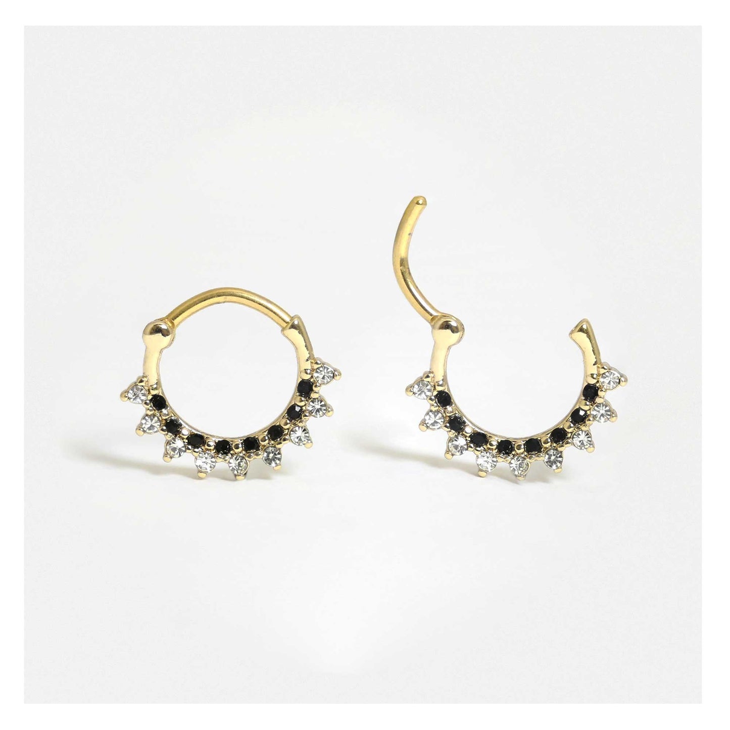 Steel Dainty Crystal Clicker Hoop -1.2mm