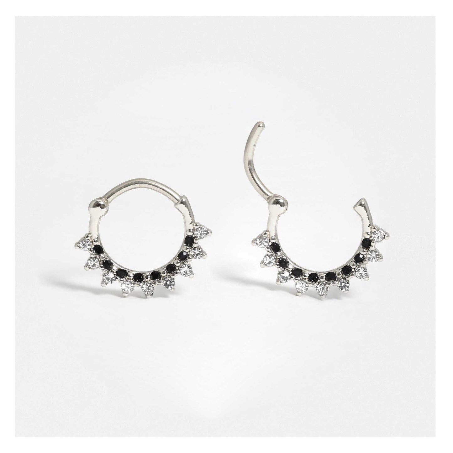 Steel Dainty Crystal Clicker Hoop -1.2mm