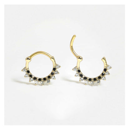 Steel Dainty Crystal Clicker Hoop -1.2mm