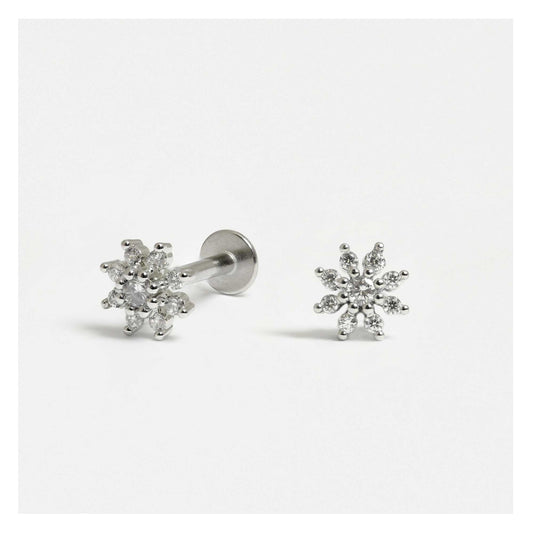 Steel Daphne Flower Labret