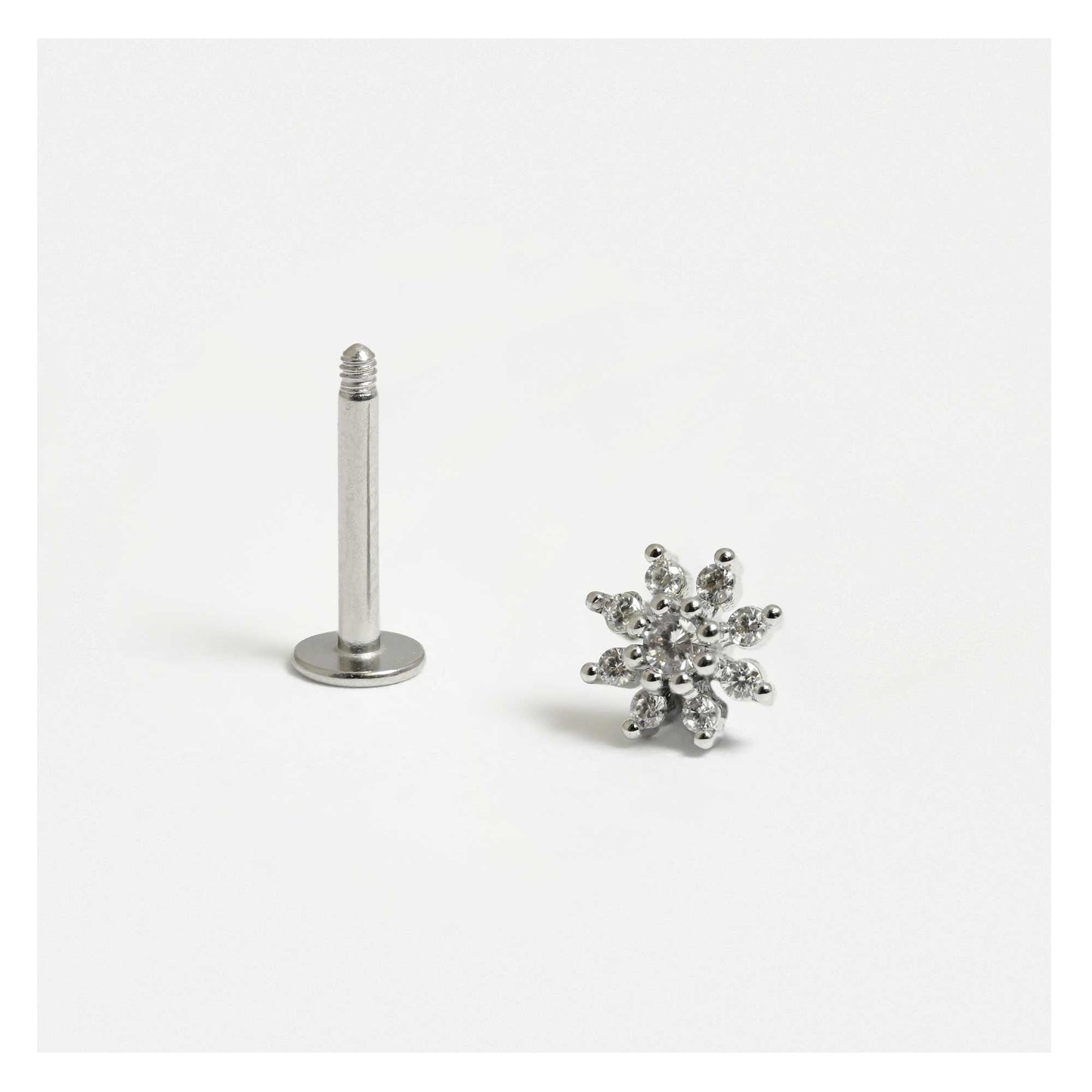 Steel Daphne Flower Labret