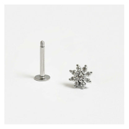 Steel Daphne Flower Labret