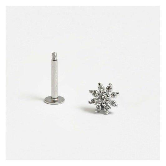 Steel Daphne Flower Labret