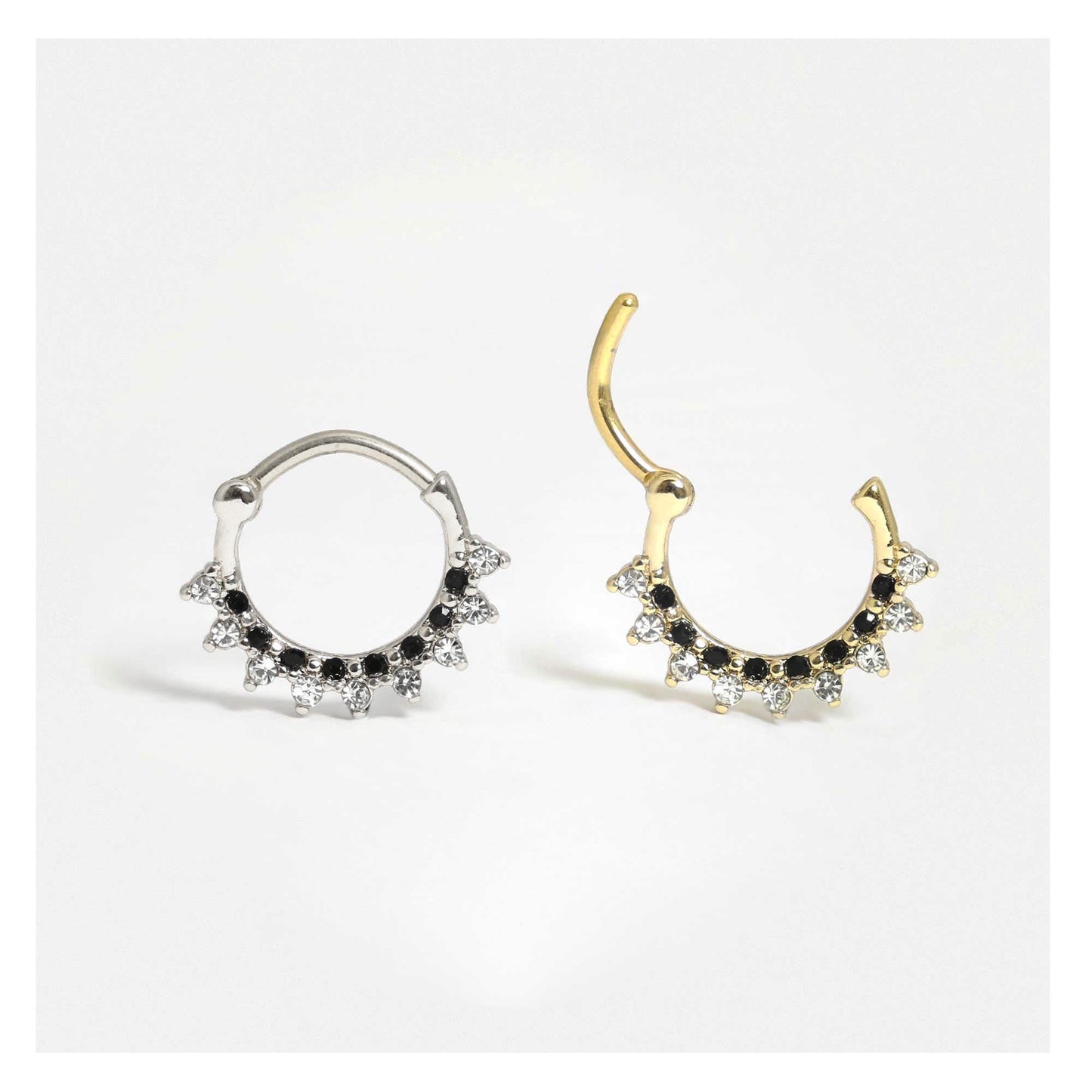 Steel Dainty Crystal Clicker Hoop -1.2mm