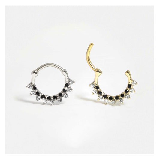 Steel Dainty Crystal Clicker Hoop -1.2mm