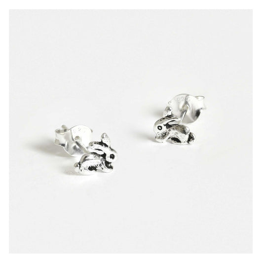 Silver Cute Bunny Ear Studs