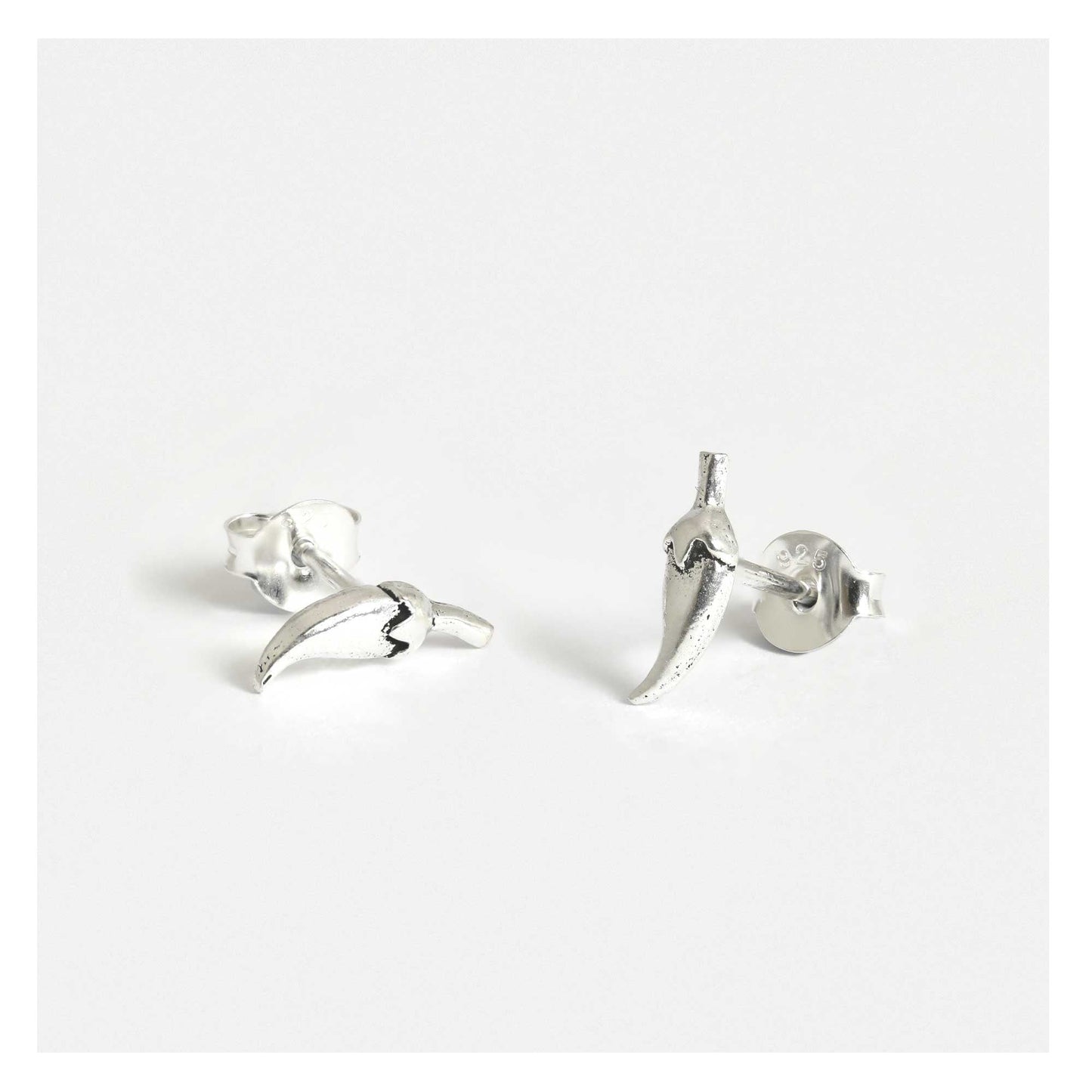 Silver Hot Chilli Stud Earrings