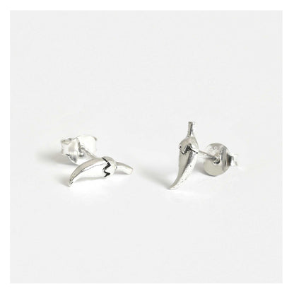 Silver Hot Chilli Stud Earrings
