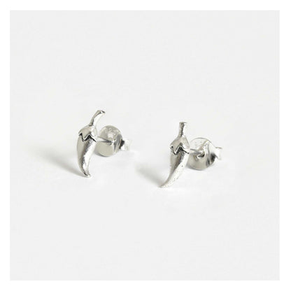 Silver Hot Chilli Stud Earrings