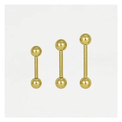 Gold PVD Titanium Straight Barbell -1.6mm