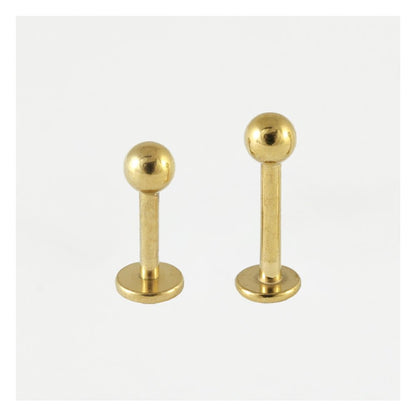 Gold PVD Titanium Labret with Plain Ball - 1.2mm