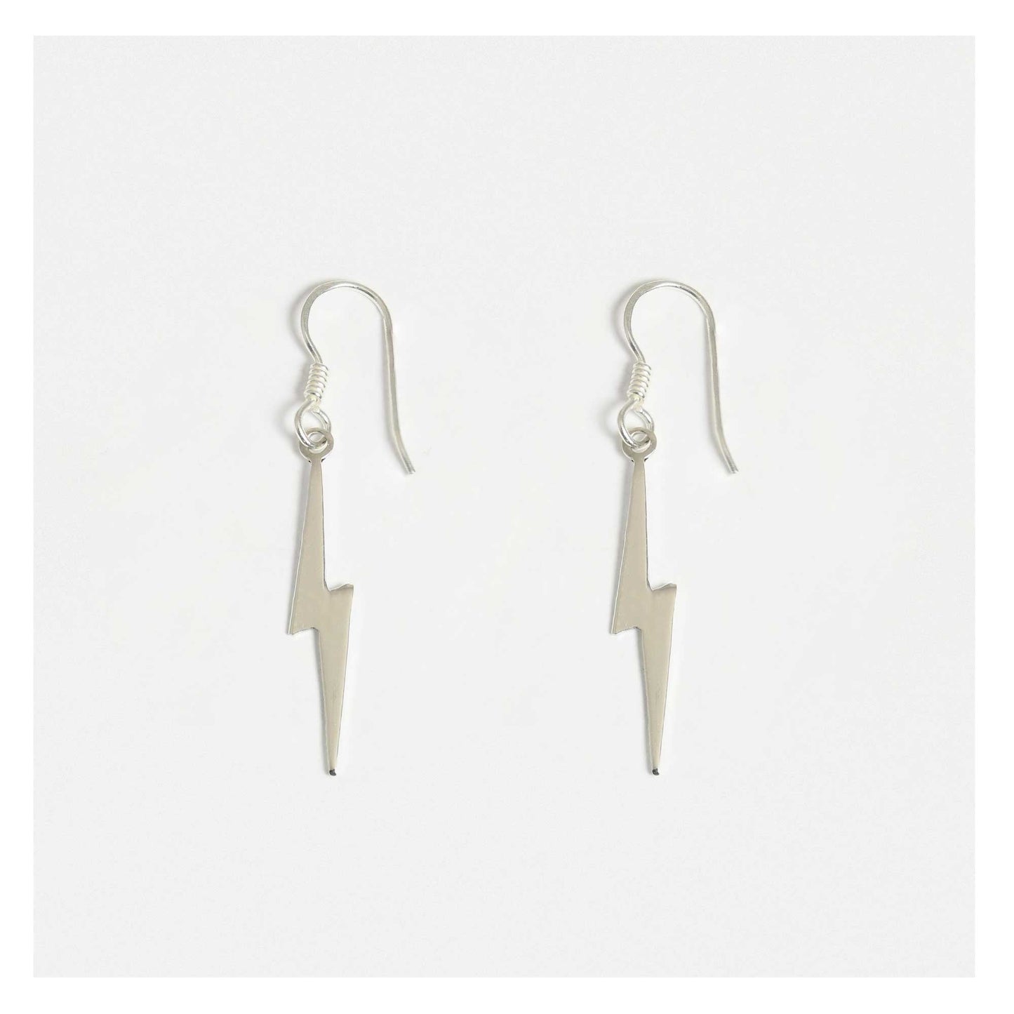 Silver Earrings with Lightning Flash