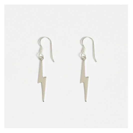 Silver Earrings with Lightning Flash