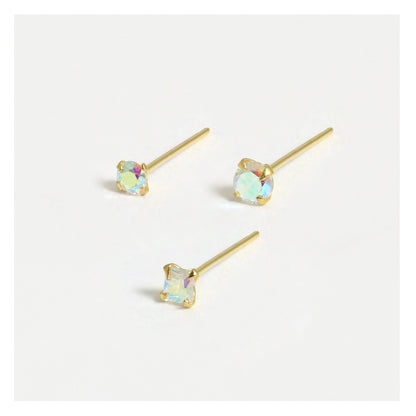Gold Plated Silver Clawset Gem Nose Pins - Mixed Shapes, Various Sizes