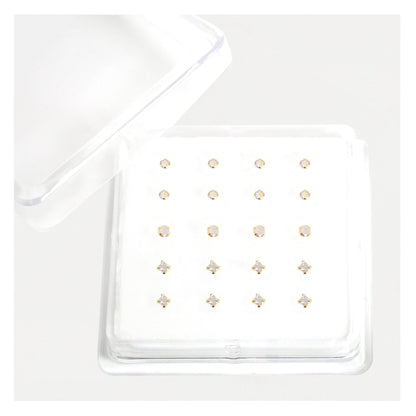Gold Plated Silver Clawset Gem Nose Pins - Mixed Shapes, Various Sizes