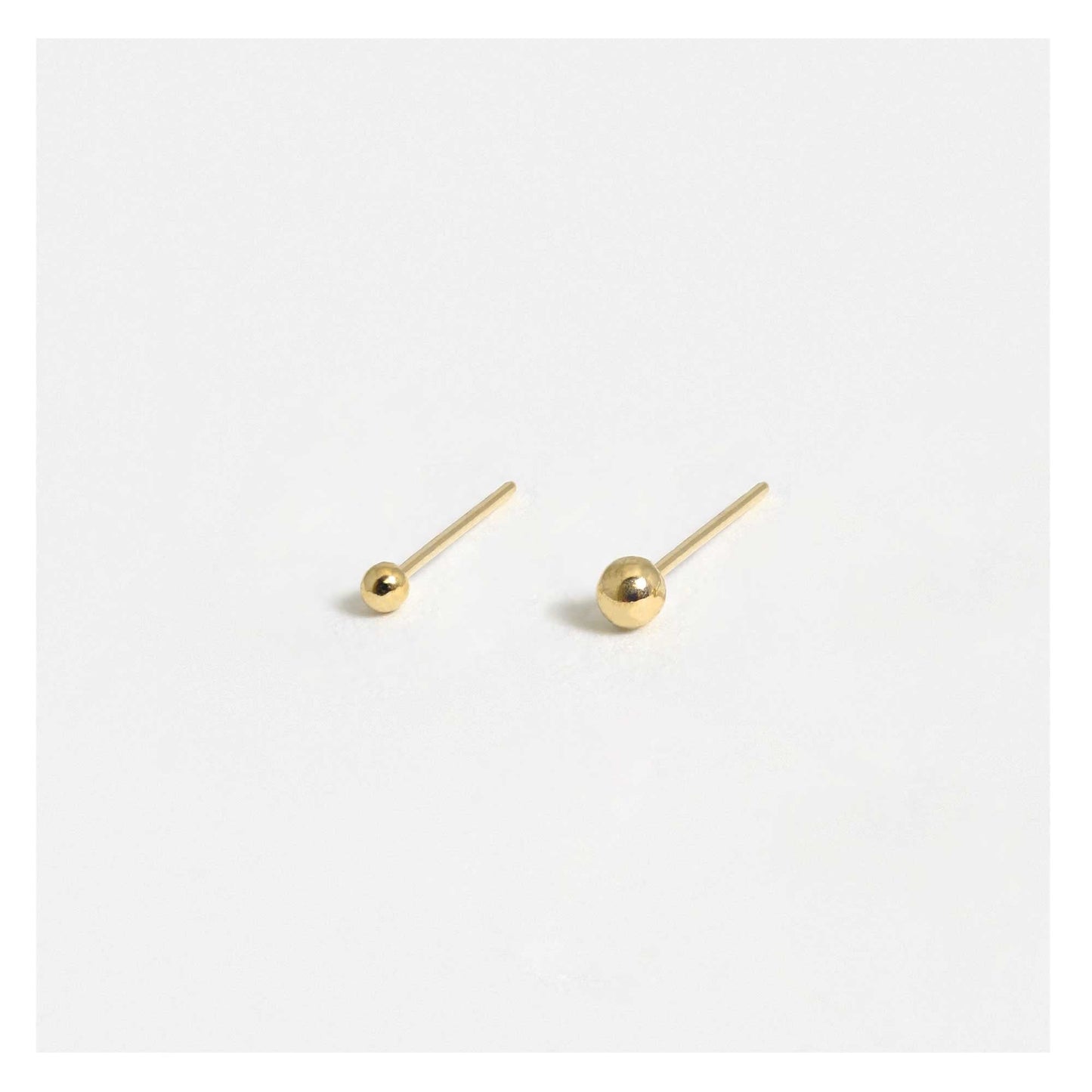 Gold Plated Silver Ball Nose Pins - Various Sizes