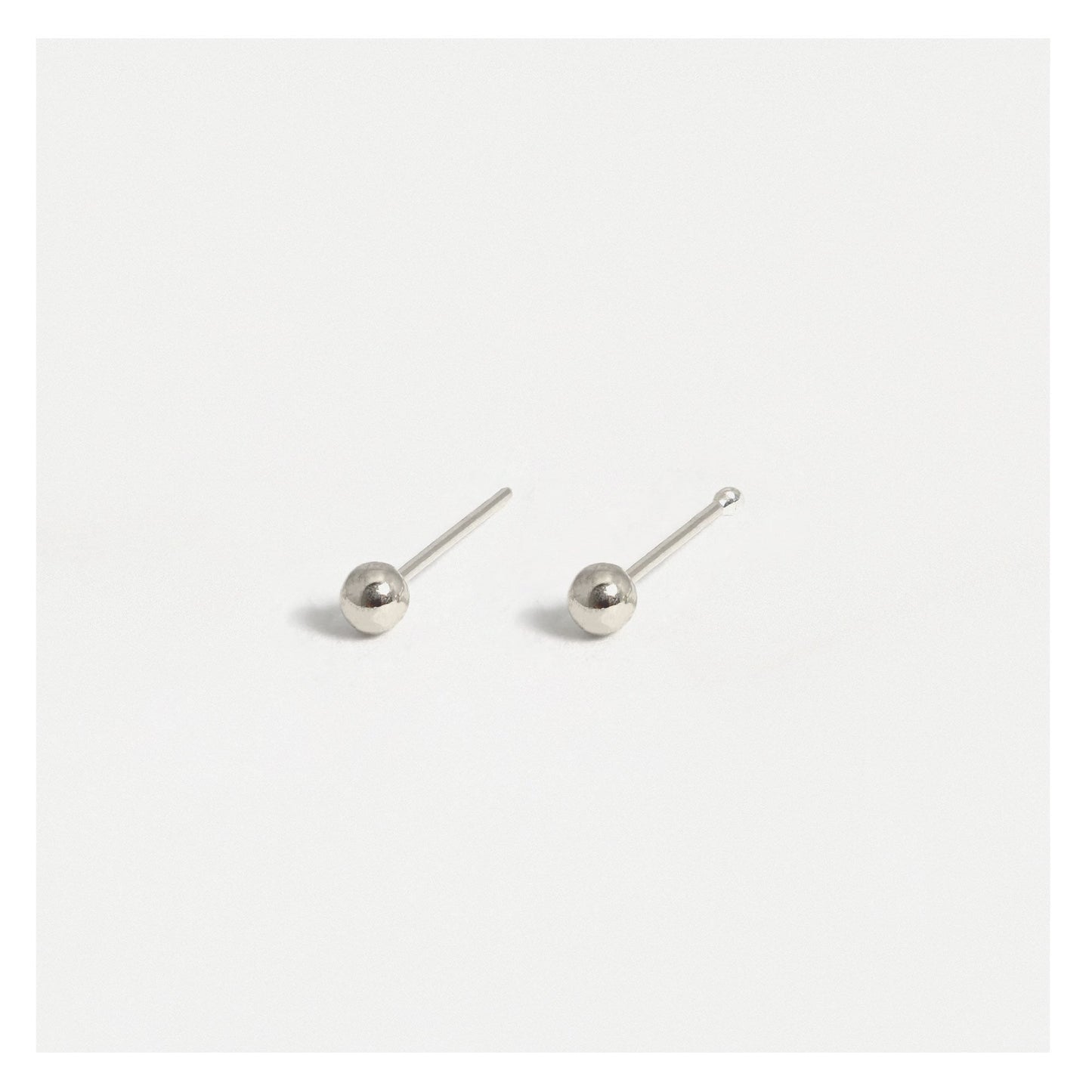 Silver Ball Nose Pins - 1.5mm, 2mm & 2.5mm, Bobble or Straight Back