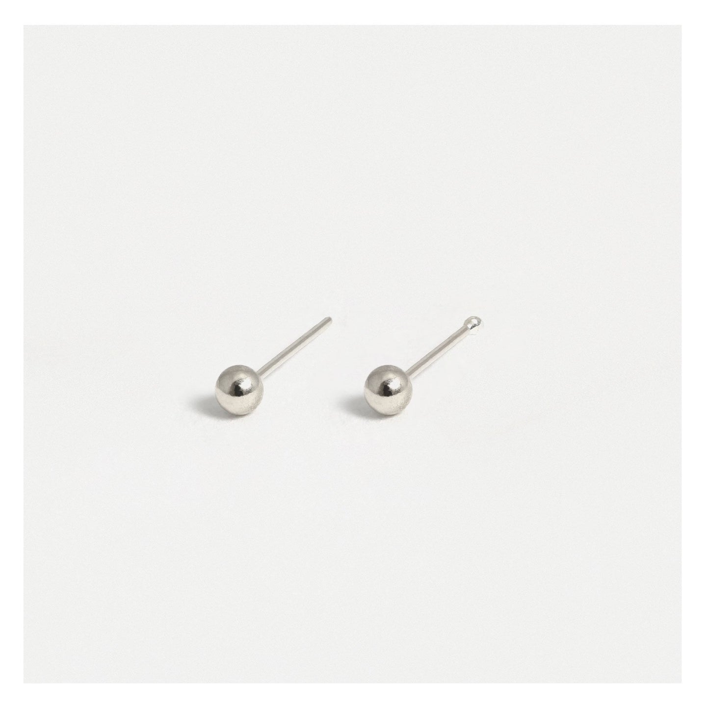 Silver Ball Nose Pins - 1.5mm, 2mm & 2.5mm, Bobble or Straight Back