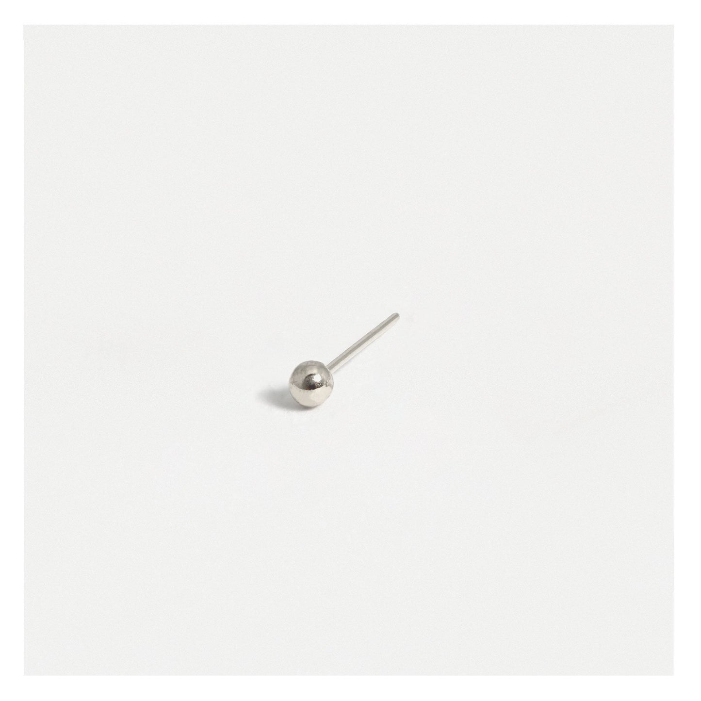 Silver Ball Nose Pins - 1.5mm, 2mm & 2.5mm, Bobble or Straight Back