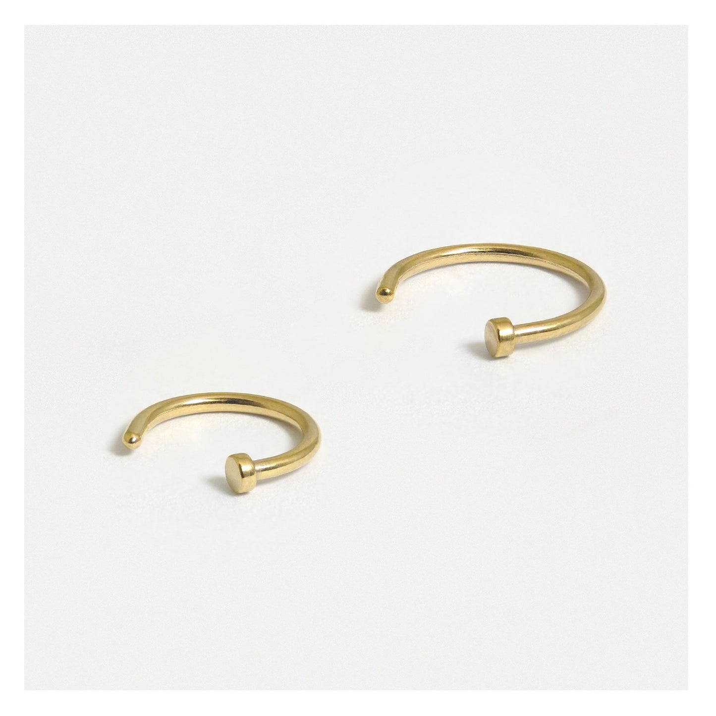 Gold PVD Steel Open Nose Ring - 8mm & 10mm