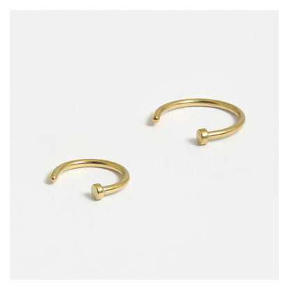 Gold PVD Steel Open Nose Ring - 8mm & 10mm