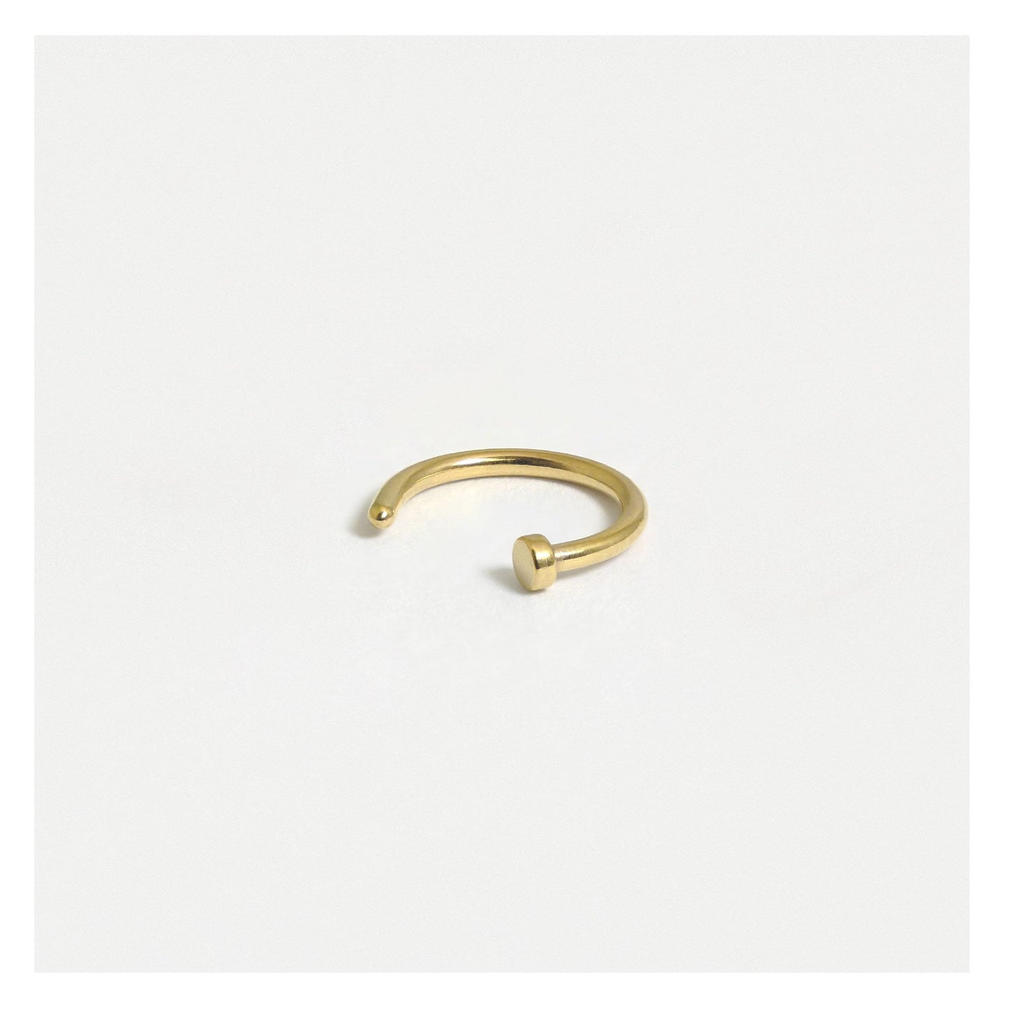 Gold PVD Steel Open Nose Ring - 8mm & 10mm