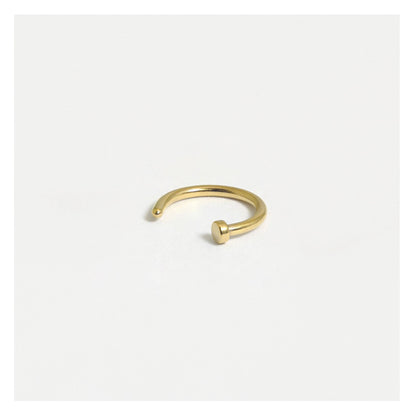 Gold PVD Steel Open Nose Ring - 8mm & 10mm