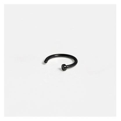 Black PVD Steel Open Nose Ring - 8mm & 10mm