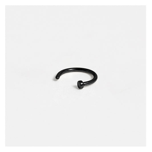 Black PVD Steel Open Nose Ring - 8mm & 10mm