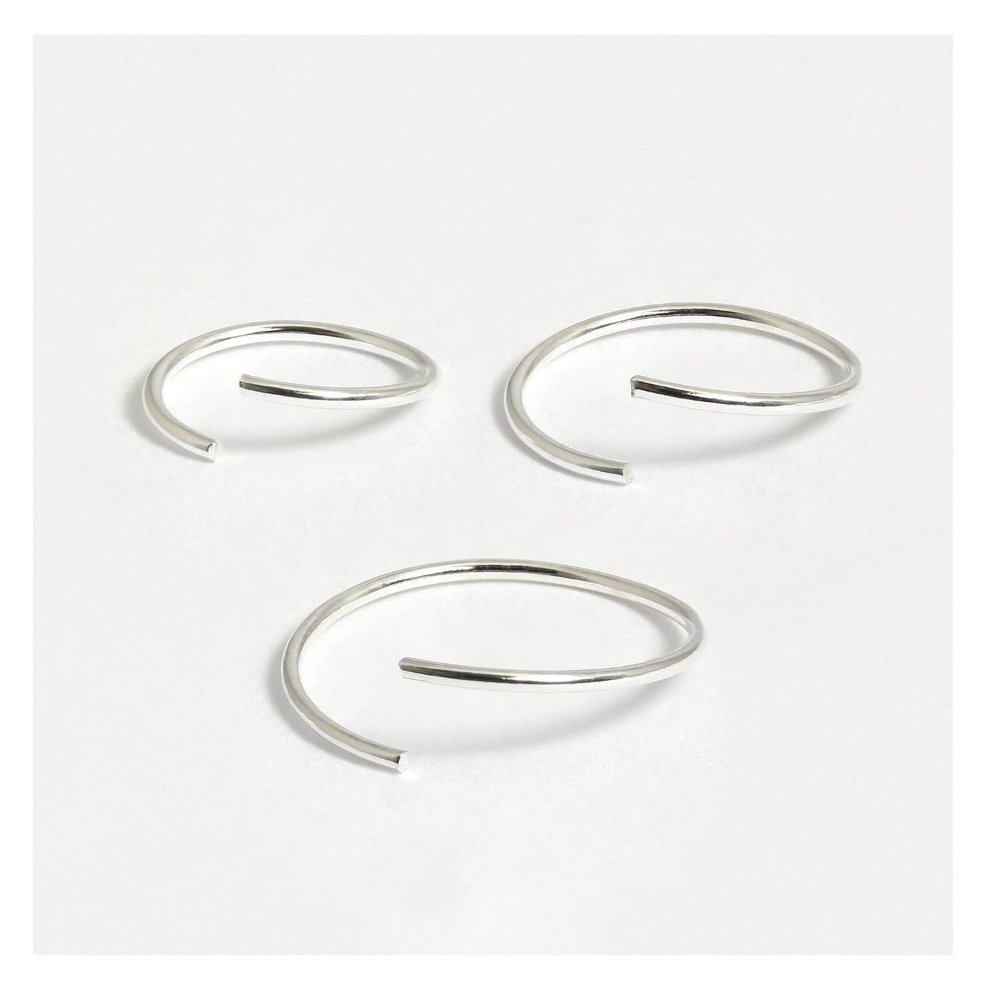 Silver Plain Nose Ring 8 -12mm