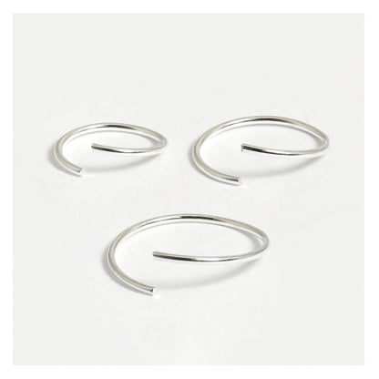 Silver Plain Nose Ring 8 -12mm