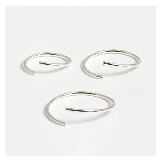 Silver Plain Nose Ring 8 -12mm
