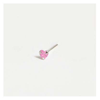 Silver Heart Nose Pins - 3.5mm, (Single Colour Boxes)