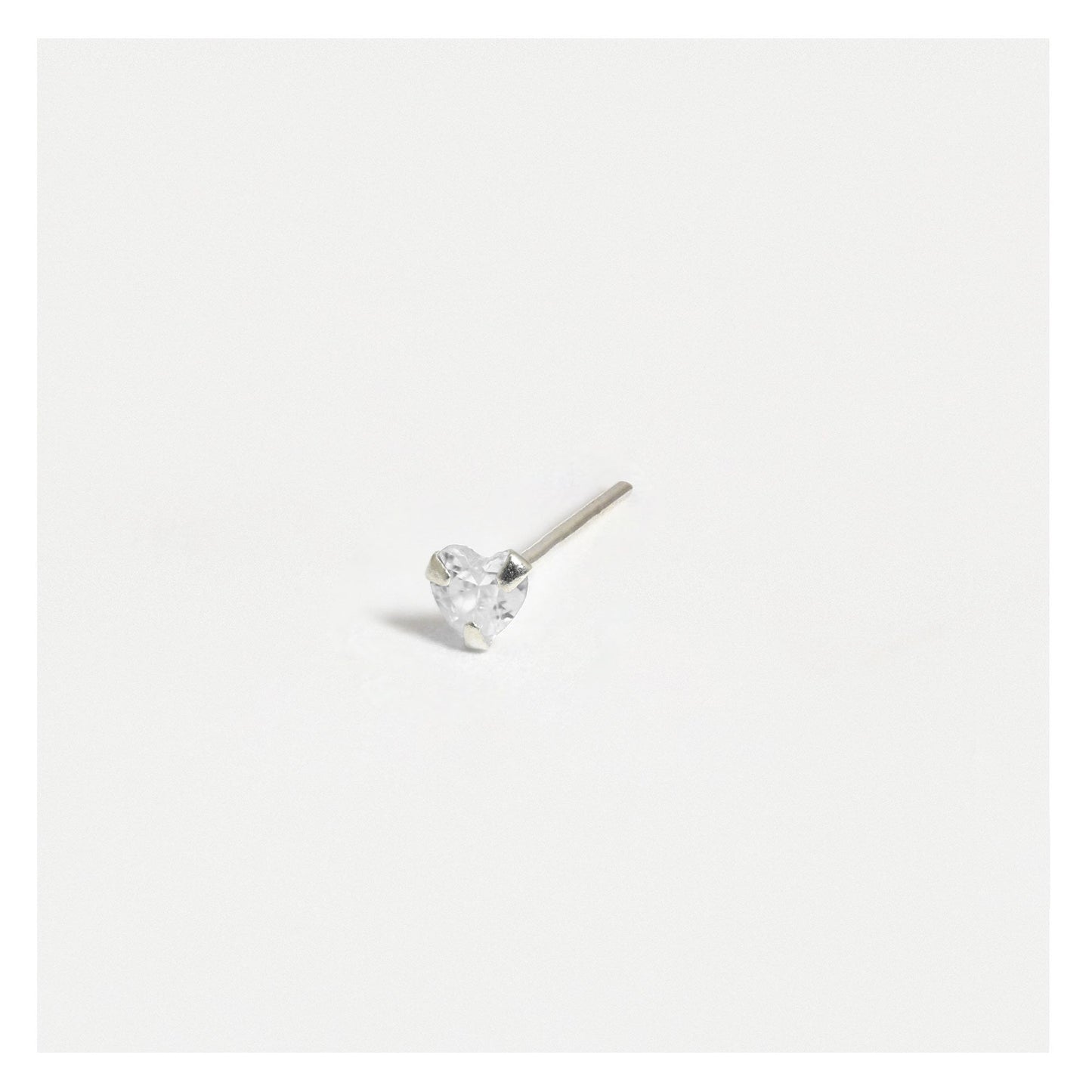 Silver Heart Nose Pins - 3.5mm, (Single Colour Boxes)
