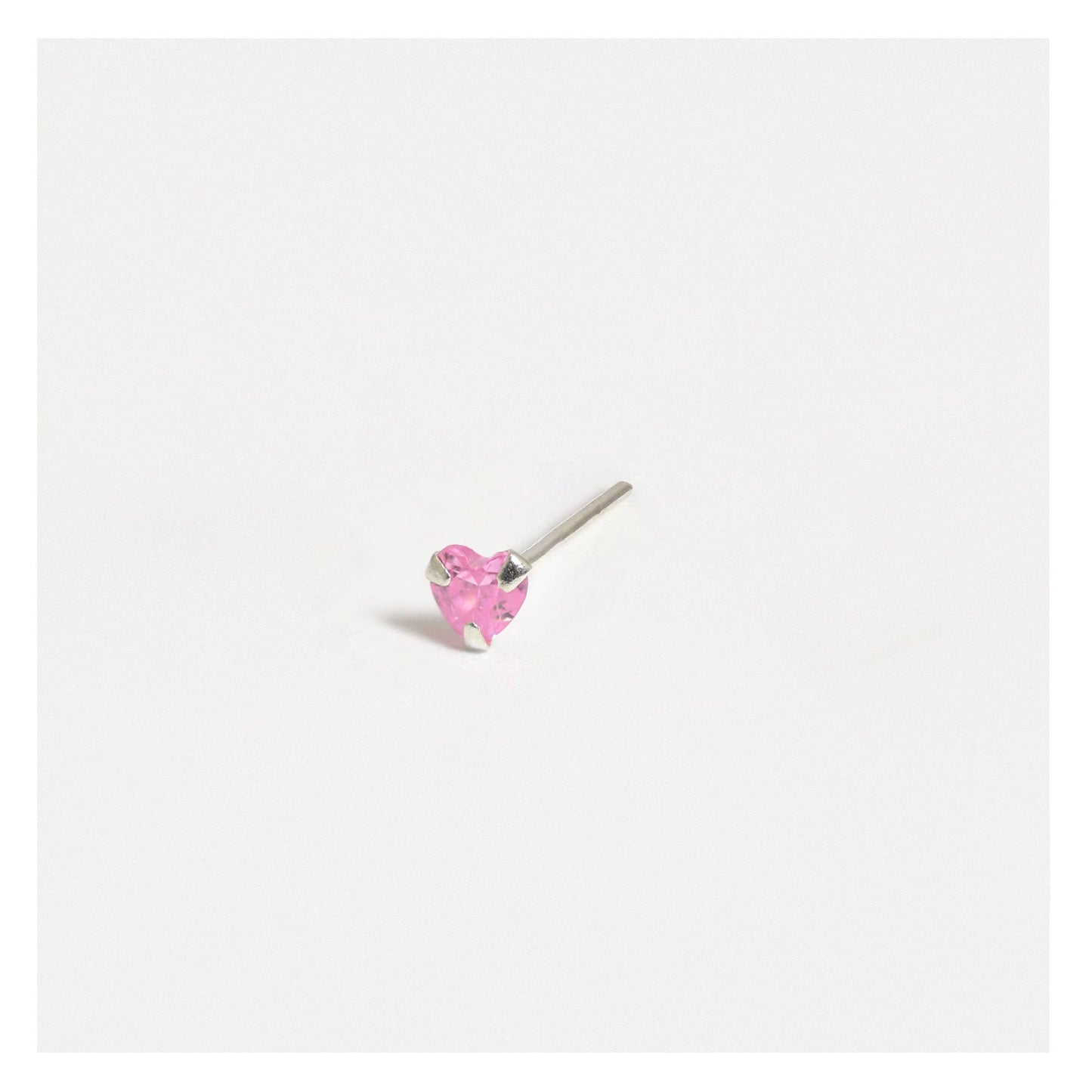 Silver Heart Nose Pins - 3.5mm, (Single Colour Boxes)