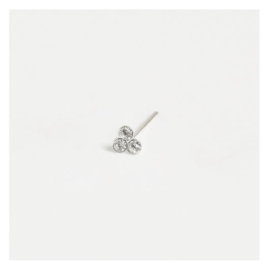 Silver Clear Cluster Nose Pins - 3mm