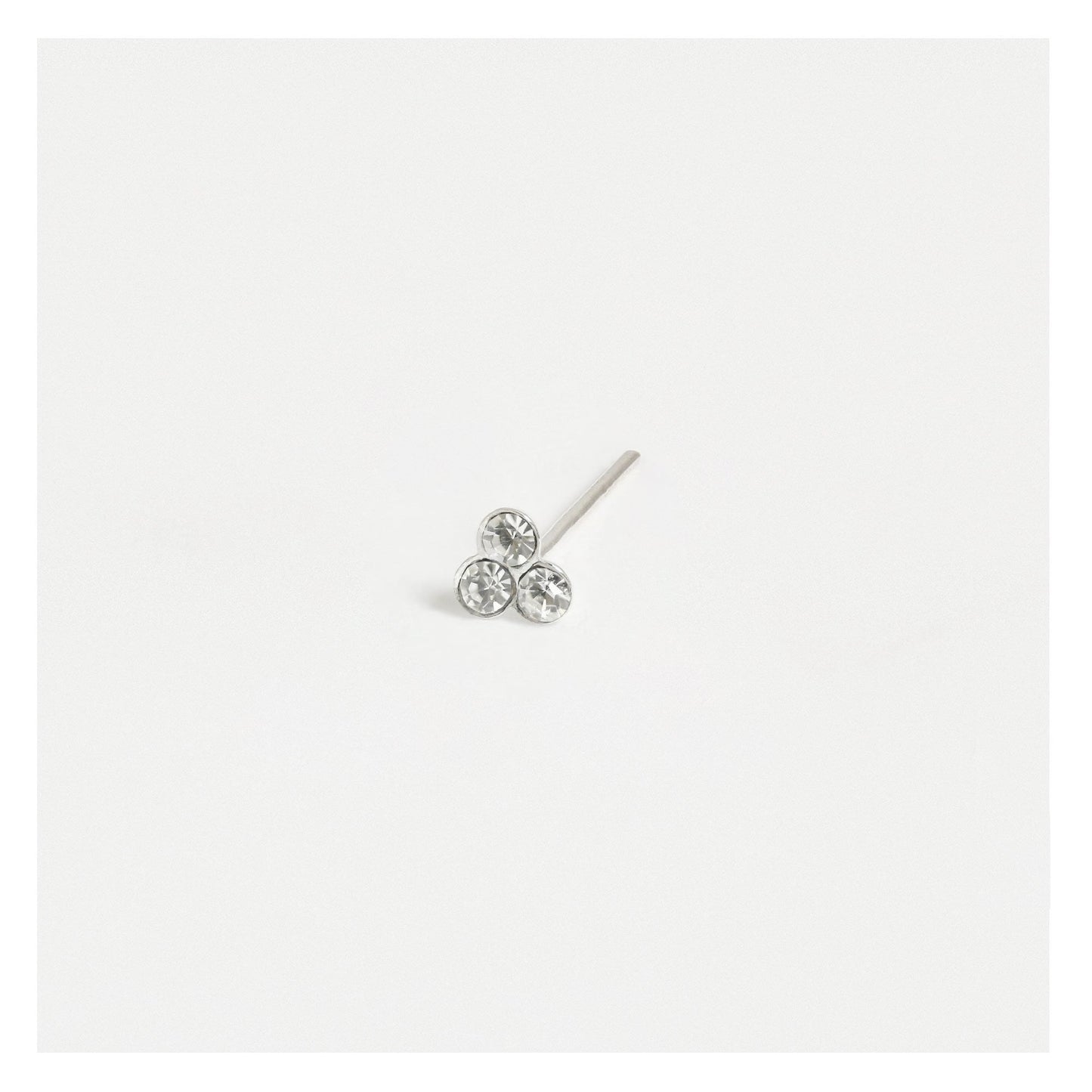 Silver Clear Cluster Nose Pins - 3mm