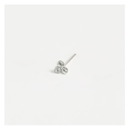 Silver Clear Cluster Nose Pins - 3mm