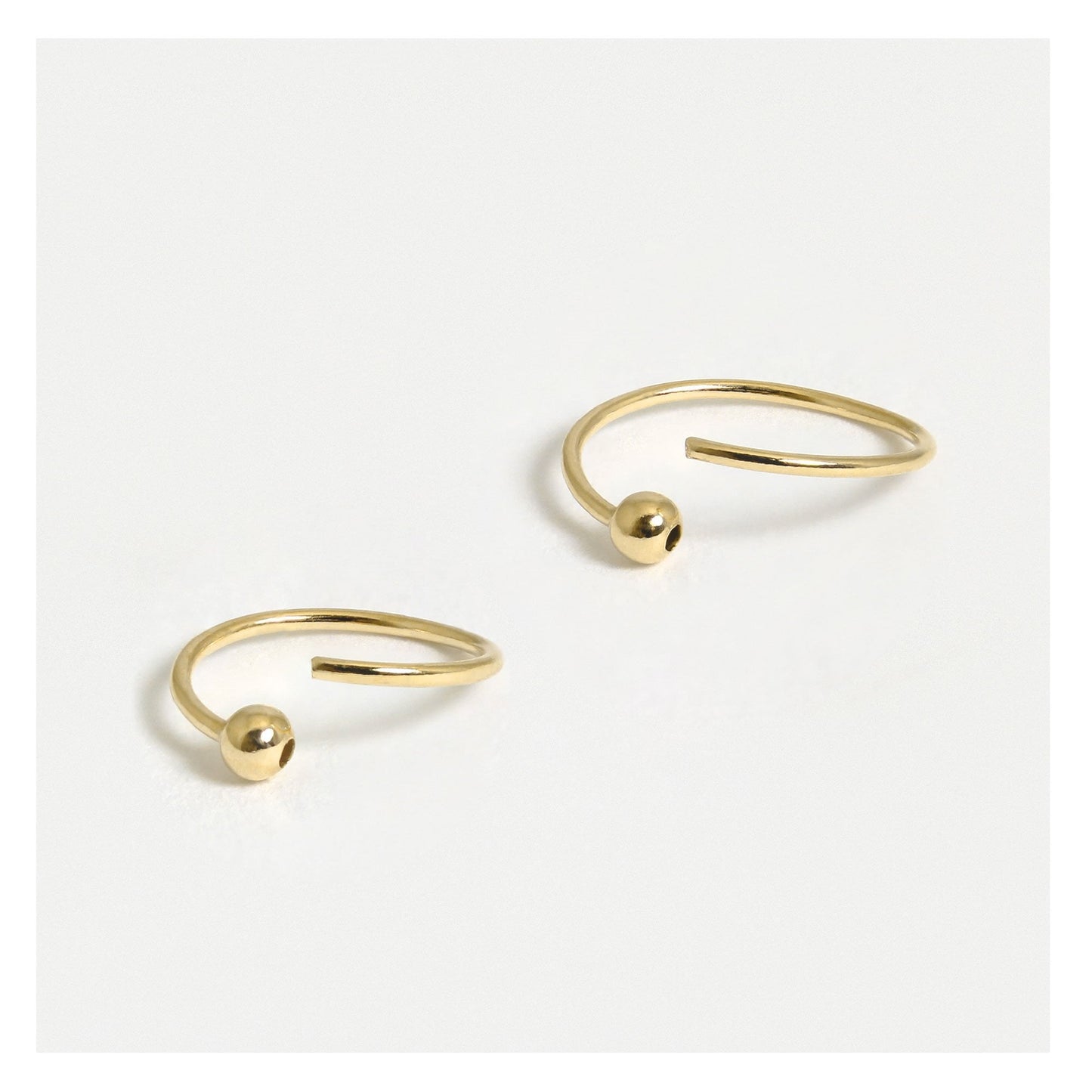 Gold Plated Silver Ball Nose Ring - 8mm & 10mm