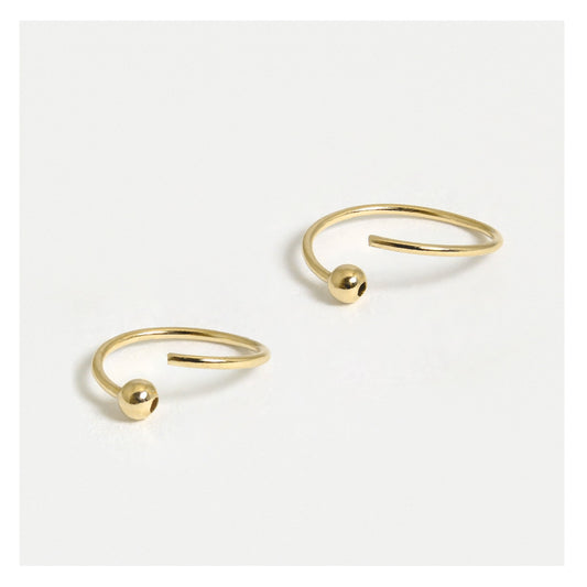 Gold Plated Silver Ball Nose Ring - 8mm & 10mm