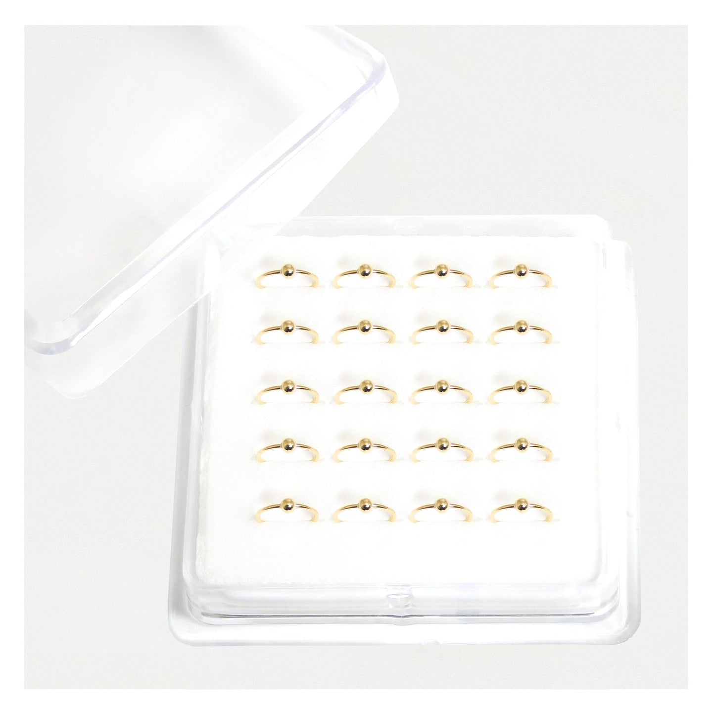 Gold Plated Silver Ball Nose Ring - 8mm & 10mm