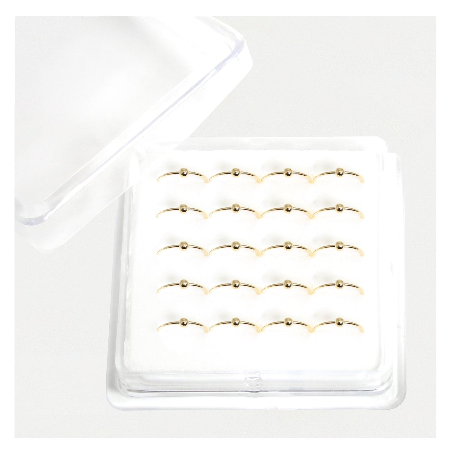 Gold Plated Silver Ball Nose Ring - 8mm & 10mm