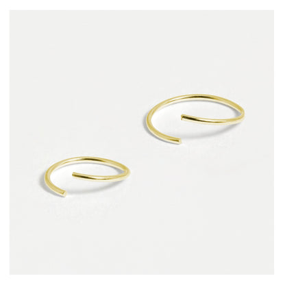 Gold Plated Silver Plain Nose Ring - 8mm & 10mm