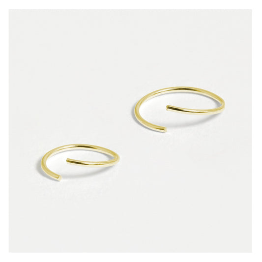 Gold Plated Silver Plain Nose Ring - 8mm & 10mm