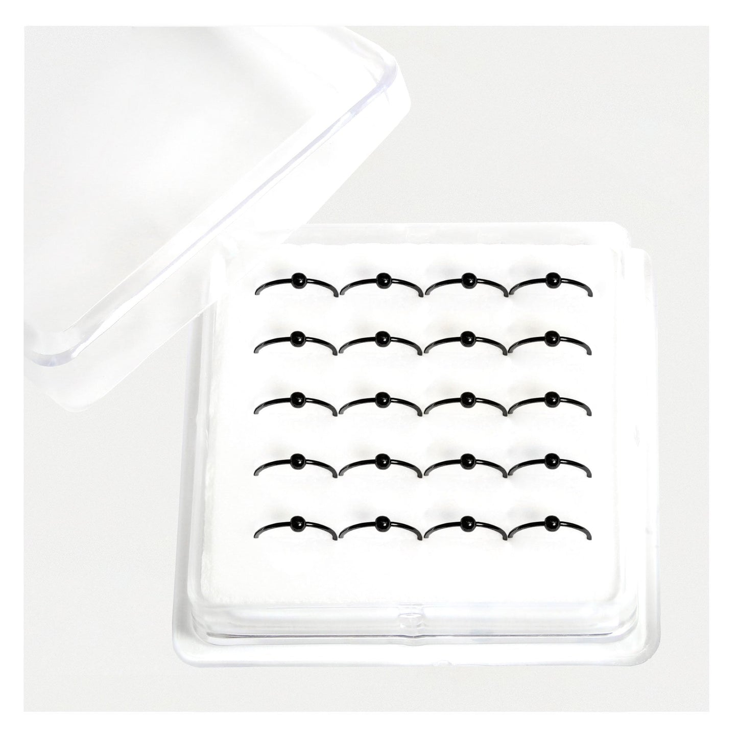 Silver Black PVD Finish Ball Nose Ring - 8mm & 10mm