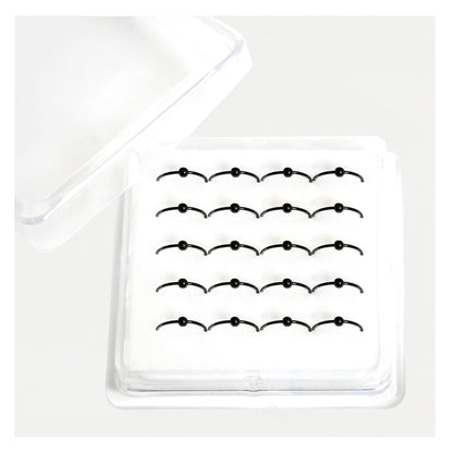 Silver Black PVD Finish Ball Nose Ring - 8mm & 10mm
