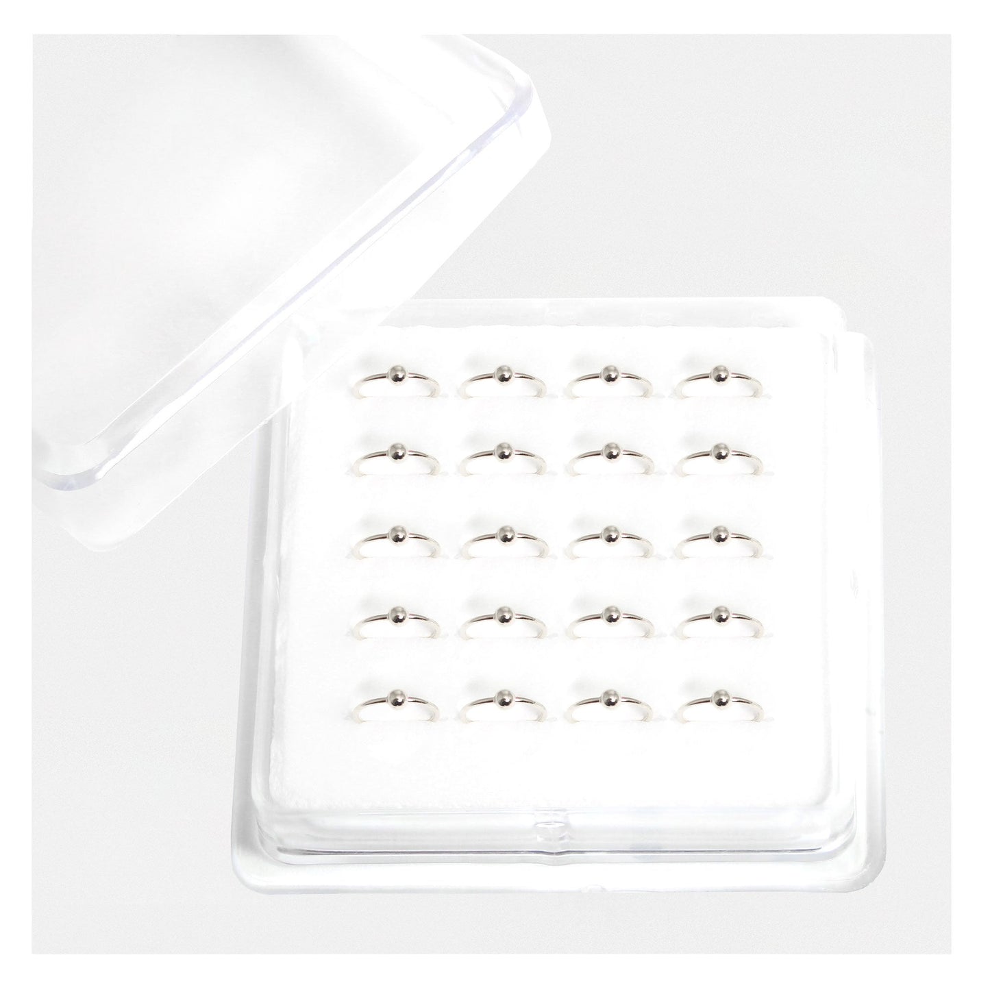 Silver Ball Nose Ring 8 - 12mm