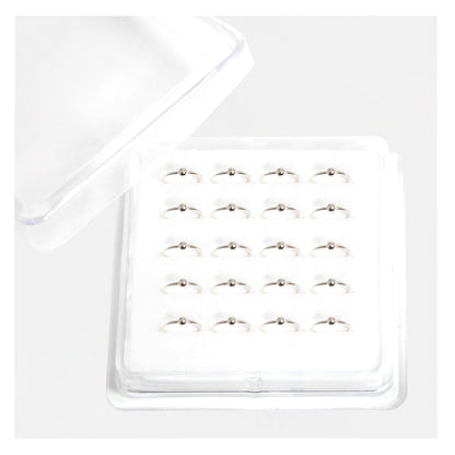 Silver Ball Nose Ring 8 - 12mm