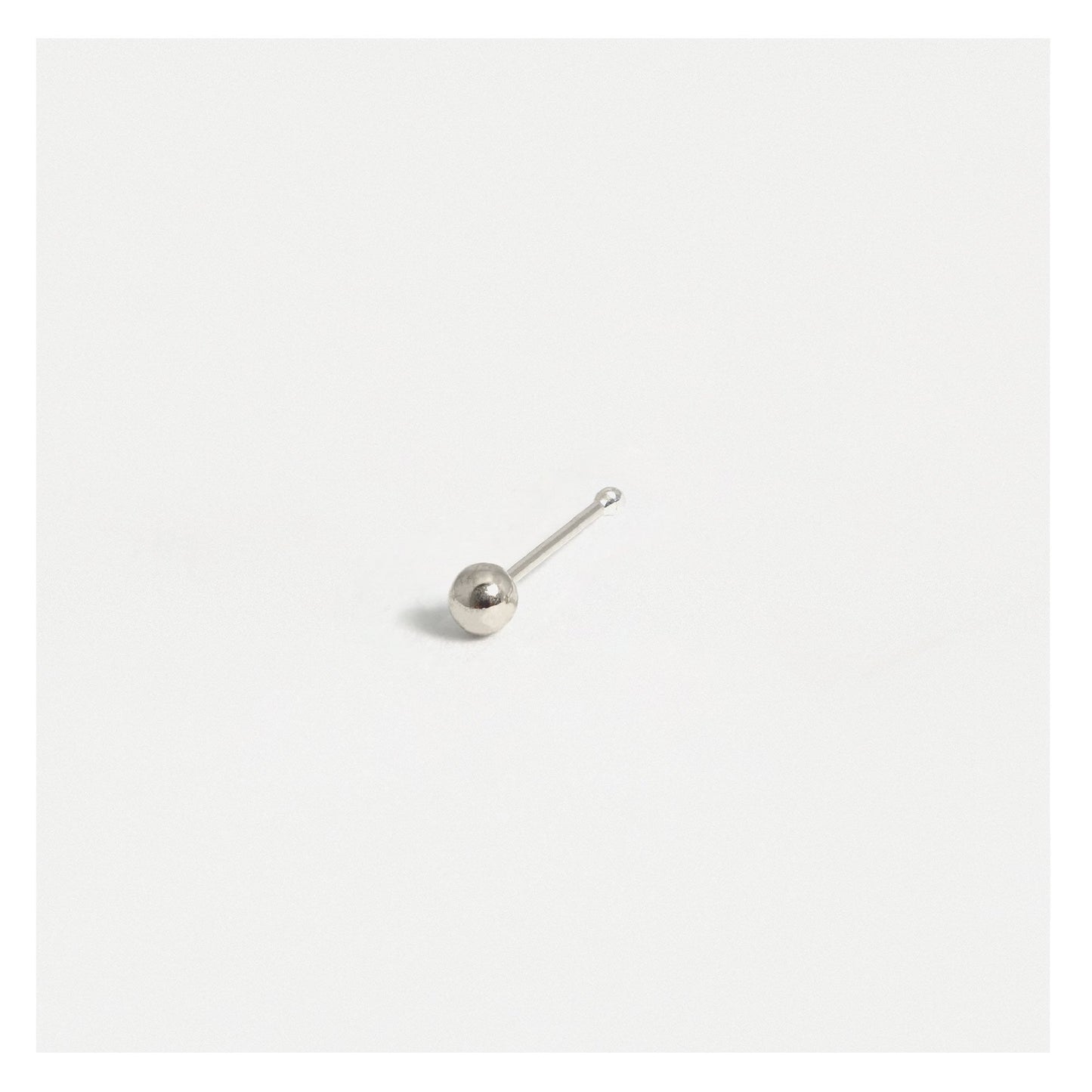 Silver Ball Nose Pins - 1.5mm, 2mm & 2.5mm, Bobble or Straight Back