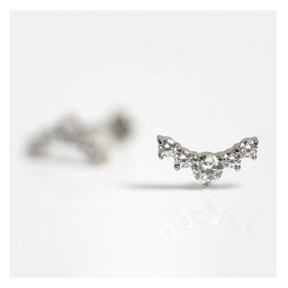 Titanium Charming CZ Crescent Labret - Internally Threaded